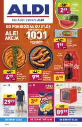 Gazetka promocyjna Aldi - Gazetka - ważna od 26.06 do 26.06.2021 - strona 1 - produkty: Głośnik, Kaktus, Chipsy, Coca-Cola, Tera, Boczek, Crunchips, Arbuz, Grill, Kiełbasa, Nestlé, Piżama, Kiełbasa śląska