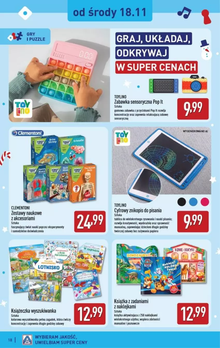 Gazetka promocyjna Aldi - Katalog zabawkowy - ważna 31.10 do 31.10.2026 - strona 18 - produkty: Dzieci, Fa, Gra, Gry, Klej, Książka, Papier, Puzzle, Zabawka, Znikopis