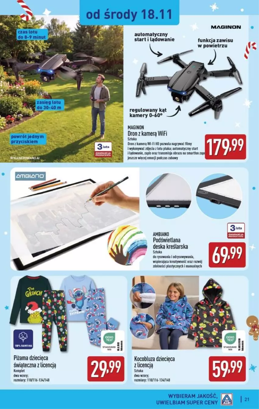 Gazetka promocyjna Aldi - Katalog zabawkowy - ważna 31.10 do 31.10.2026 - strona 21 - produkty: Bluza, Dzieci, Gin, Gry, Kamery, Koc, LANA, Obraz, Piżama, Tran