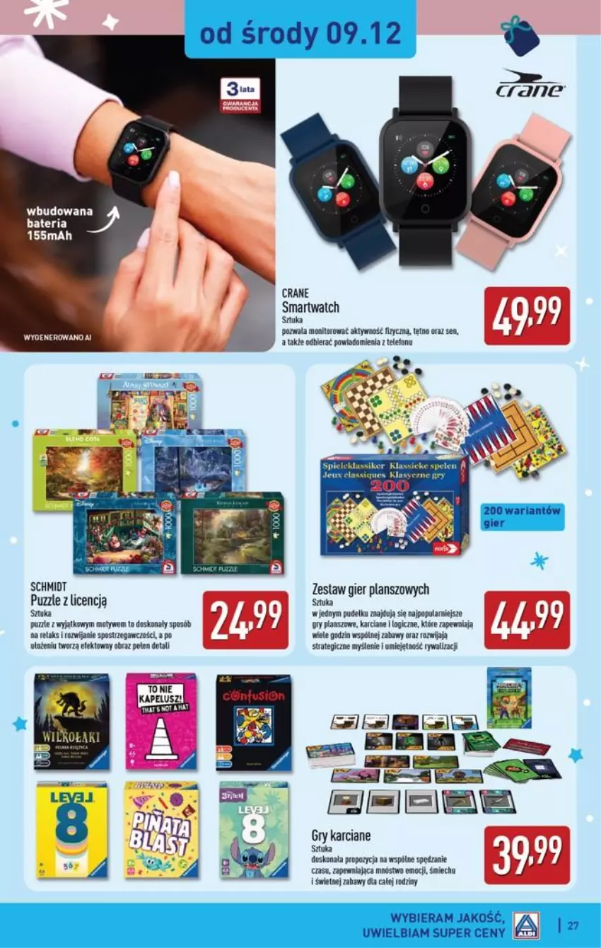 Gazetka promocyjna Aldi - Katalog zabawkowy - ważna 31.10 do 31.10.2026 - strona 27 - produkty: Bateria, Gry, Por, Puzzle, Smartwatch