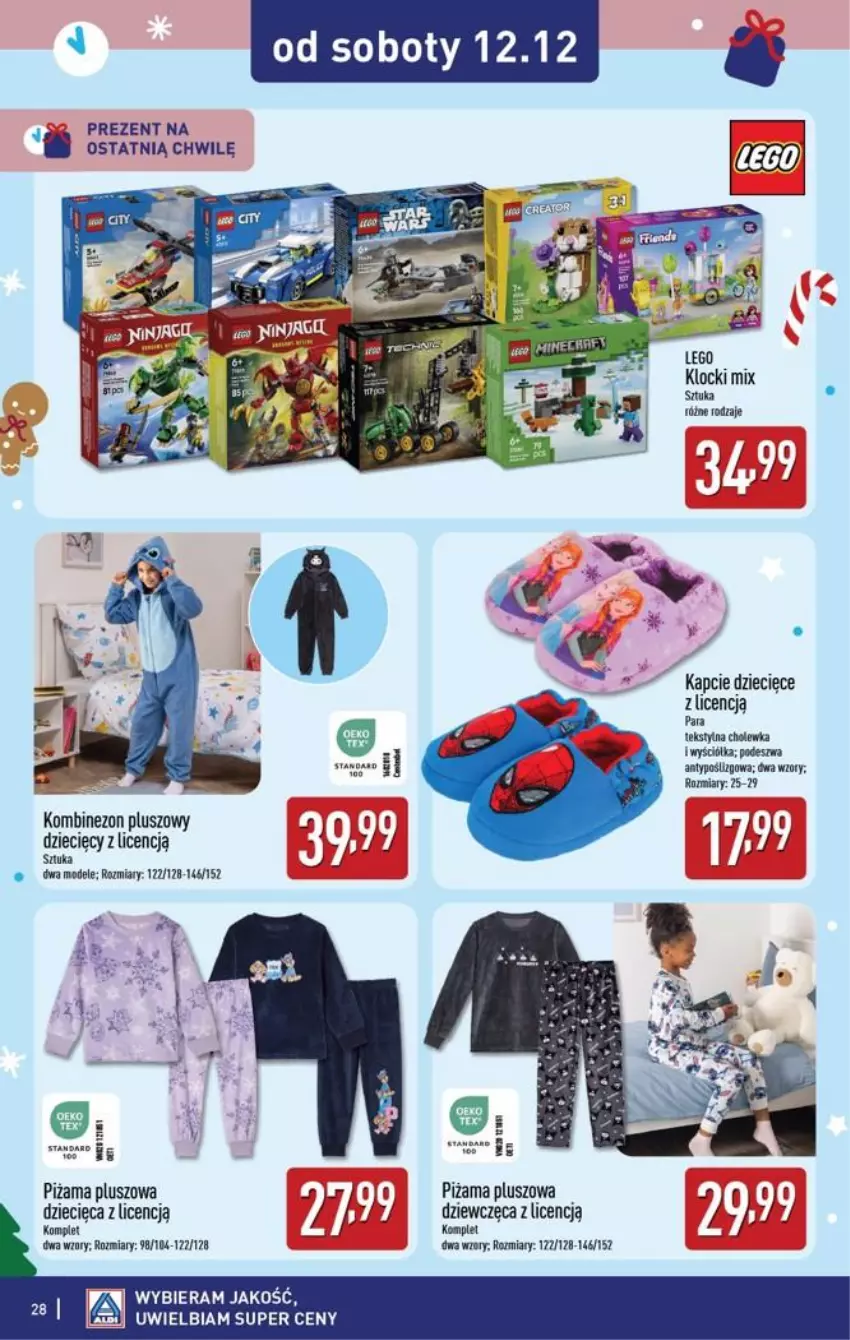Gazetka promocyjna Aldi - Katalog zabawkowy - ważna 31.10 do 31.10.2026 - strona 28 - produkty: Dzieci, Kapcie, Klocki, Kombinezon, LEGO, Piżama