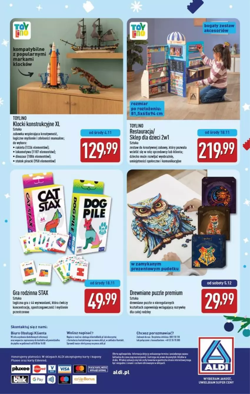 Gazetka promocyjna Aldi - Katalog zabawkowy - ważna 31.10 do 31.10.2026 - strona 31 - produkty: Biuro, Dinozaur, Dzieci, EPEE, Gra, Kasza, Klocki, Por, Puzzle, Rakieta, Sprzedawcy, Szal