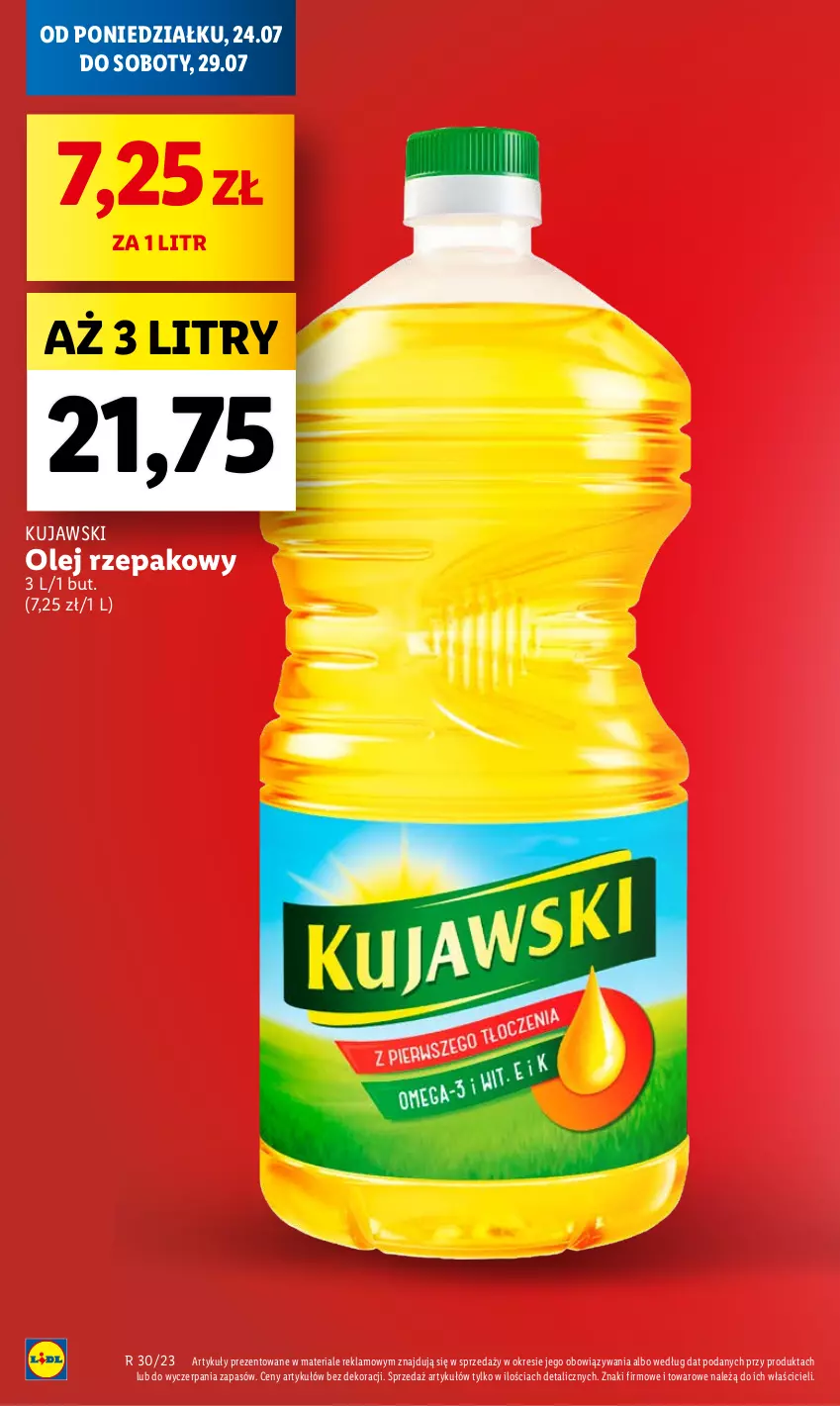 Gazetka promocyjna Lidl - GAZETKA - ważna 24.07 do 29.07.2023 - strona 10 - produkty: Kujawski, Olej, Olej rzepakowy