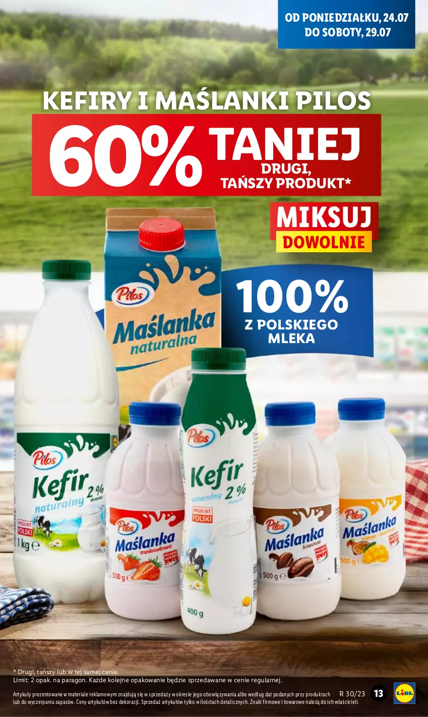 Gazetka promocyjna Lidl - GAZETKA - ważna 24.07 do 29.07.2023 - strona 21 - produkty: Kefir, Lanki, Olej, Pilos