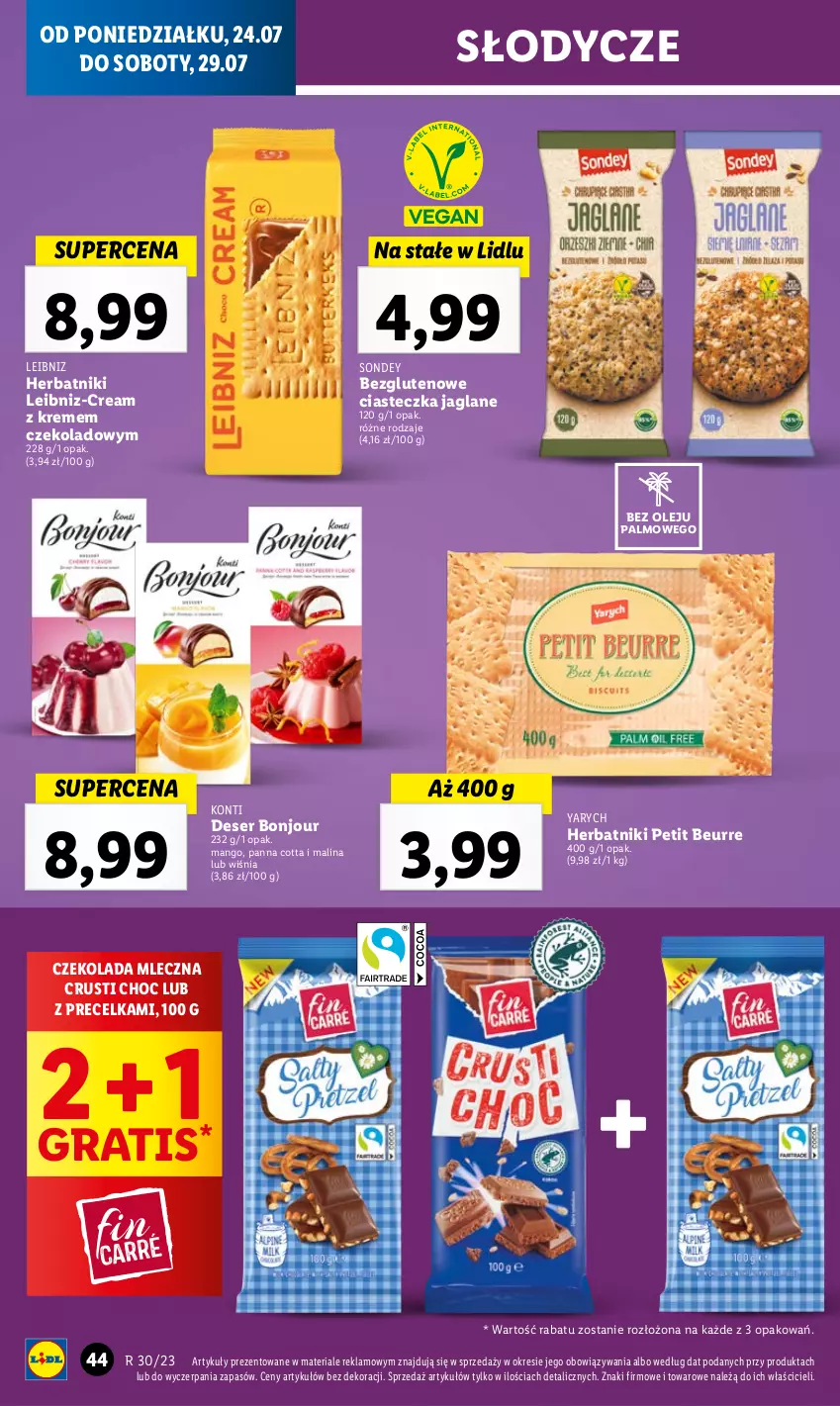 Gazetka promocyjna Lidl - GAZETKA - ważna 24.07 do 29.07.2023 - strona 58 - produkty: Czekolada, Czekolada mleczna, Deser, Gra, Herbatniki, Herbatniki Petit Beurre, Mango, Olej, Panna cotta, Rust, Ser