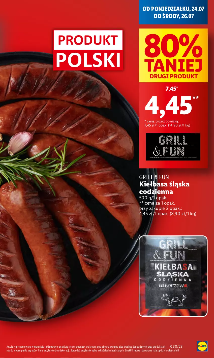 Gazetka promocyjna Lidl - GAZETKA - ważna 24.07 do 29.07.2023 - strona 9 - produkty: Grill, Kiełbasa, Kiełbasa śląska