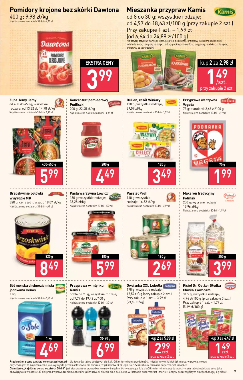 Gazetka promocyjna Stokrotka - Supermarket - ważna 25.05 do 31.05.2023 - strona 11 - produkty: Bell, Bella, Brzoskwinie, Bulion, Burger, Cenos, Dawtona, Dr. Oetker, Grill, Kamis, Kebab, Kisiel, Koncentrat pomidorowy, Lion, Lubella, Makaron, Mięso, Olma, Owoce, Owsianka, Pasta warzywna, Pasztet, Pomidory, Pomidory krojone, Przyprawy, Pudliszki, Rosół, Shoarma, Słodka Chwila, Sól, Sos, Stek, Syrop, Vegeta, Warzywa, Winiary, Zupa