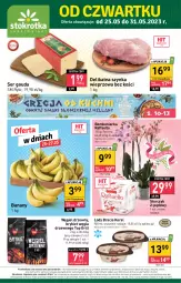 Gazetka promocyjna Stokrotka - Supermarket - Gazetka - ważna od 31.05 do 31.05.2023 - strona 1 - produkty: Banany, Warzywa, Top, Ser, Węgiel drzewny, Szynka wieprzowa, Raffaello, Lody, Szynka, Storczyk, Ferrero, Owoce, Gouda, Grill, Mięso, Fa