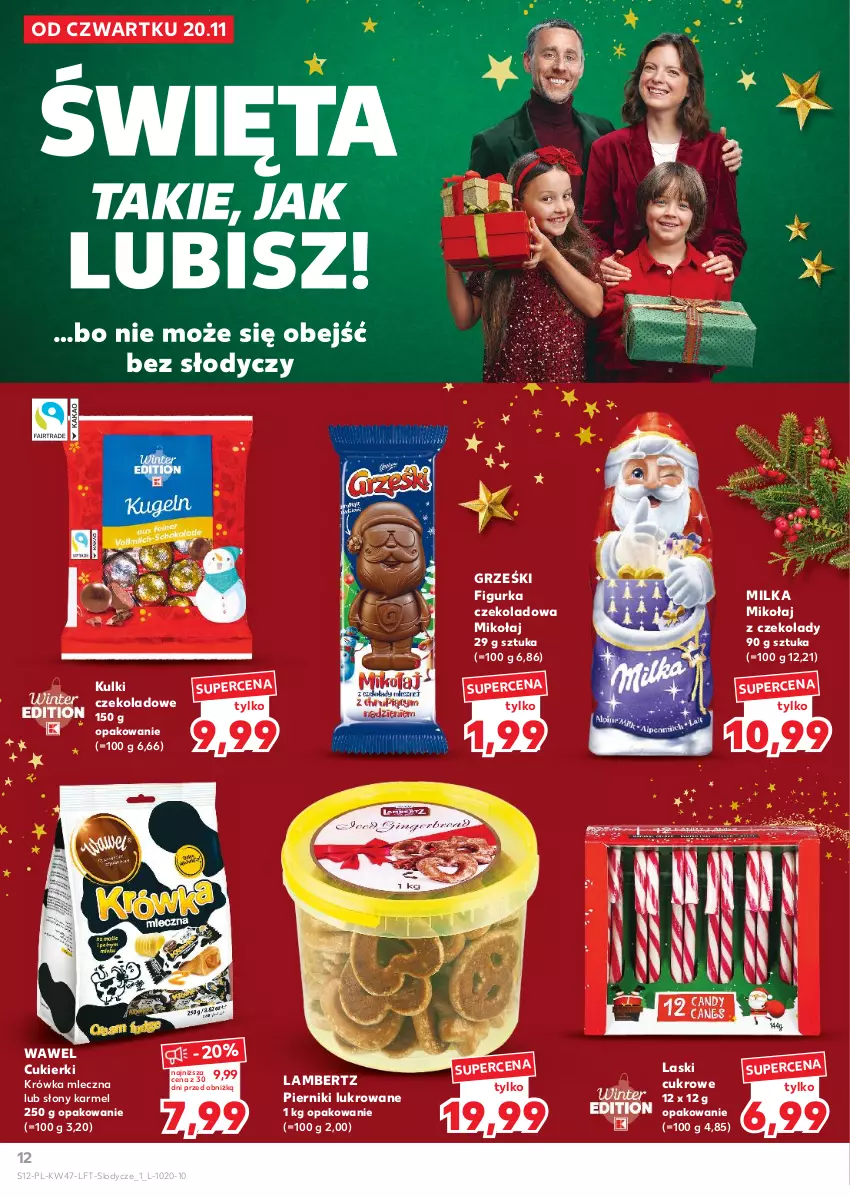 Gazetka promocyjna Kaufland - Gazetka tygodnia - ważna 20.11 do 26.11.2025 - strona 12 - produkty: Cukier, Cukierki, Grześki, Lody, Milka, Piernik, Wawel