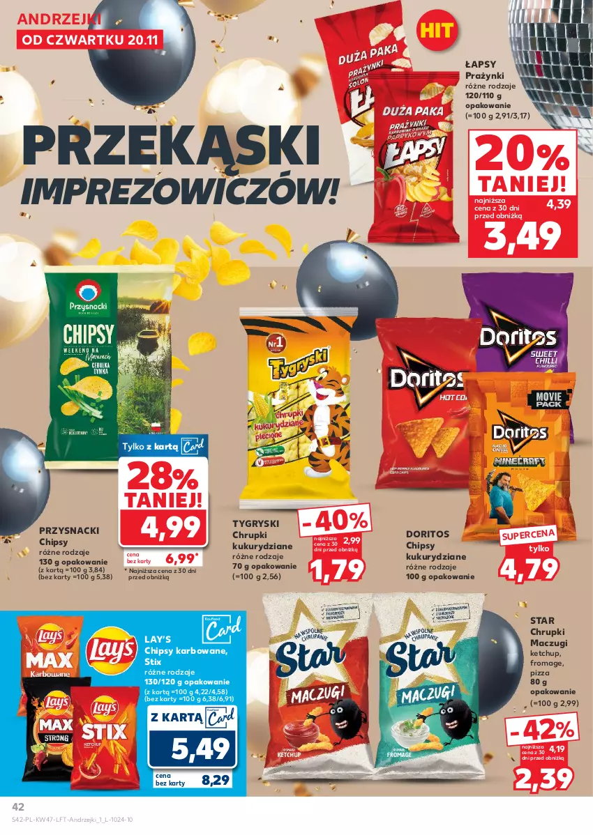 Gazetka promocyjna Kaufland - Gazetka tygodnia - ważna 20.11 do 26.11.2025 - strona 42 - produkty: Chipsy, Chrupki, Gry, Ketchup, Lay’s, Pizza, Przysnacki