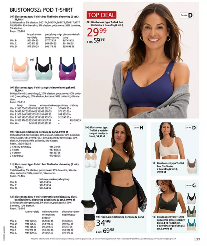 Gazetka promocyjna Bonprix - NIE MASZ W CZYM SIĘ OPALAĆ? - ważna 18.05 do 15.06.2026 - strona 79 - produkty: Biustonosz, Fa, Figi, LG, T-shirt, Tran