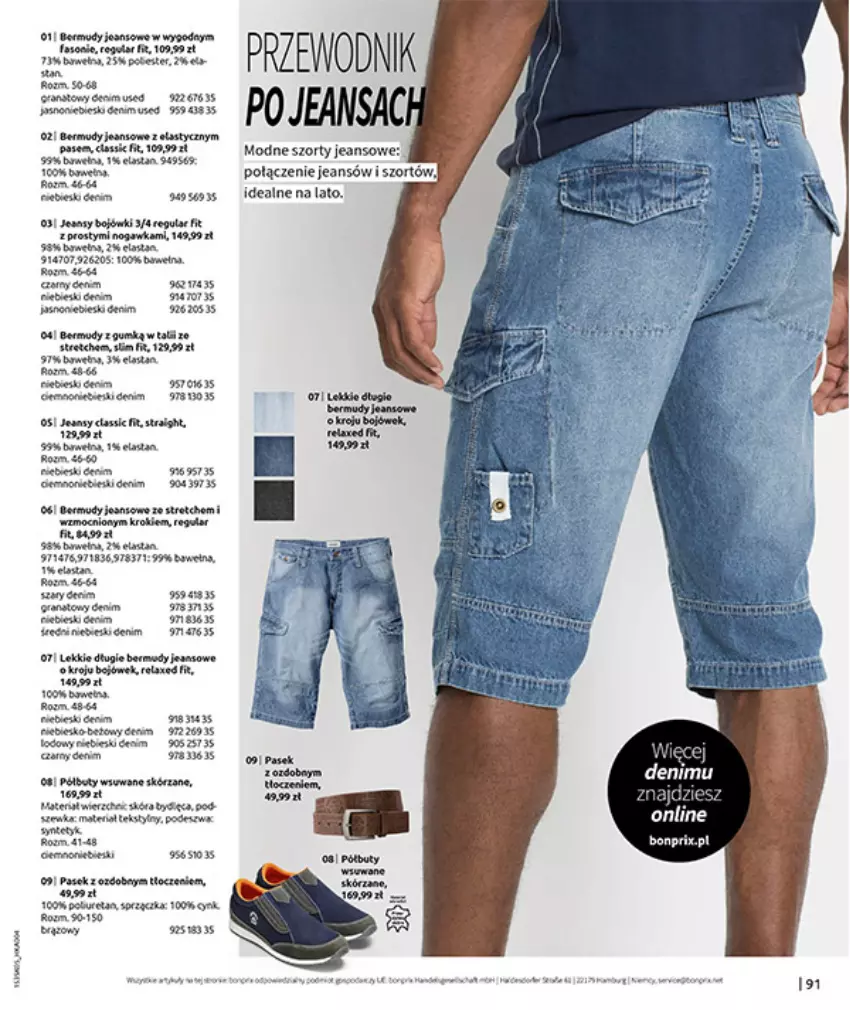 Gazetka promocyjna Bonprix - NIE MASZ W CZYM SIĘ OPALAĆ? - ważna 18.05 do 15.06.2026 - strona 93 - produkty: Bermudy, Buty, Fa, Gra, Granat, HP, LG, Półbuty, Por, Przewodnik, Szorty, Wełna
