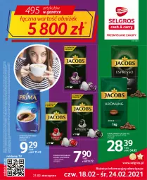 Gazetka promocyjna Selgros - Oferta spożywcza - Gazetka - ważna od 24.02 do 24.02.2021 - strona 1 - produkty: Kawa ziarnista, Kawa mielona, Kawa, Tran, Prima, Jacobs, LG, Fa