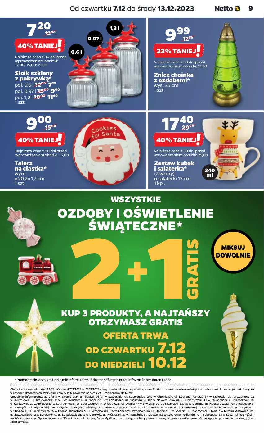 Gazetka promocyjna Netto - Akcesoria i dodatki - ważna 07.12 do 13.12.2023 - strona 9 - produkty: Choinka, Ciastka, Fa, Gra, Inka, Kubek, Kujawski, Ozdoba, Podlaski, Salaterka, Sok, Stock, Talerz, Top, Znicz