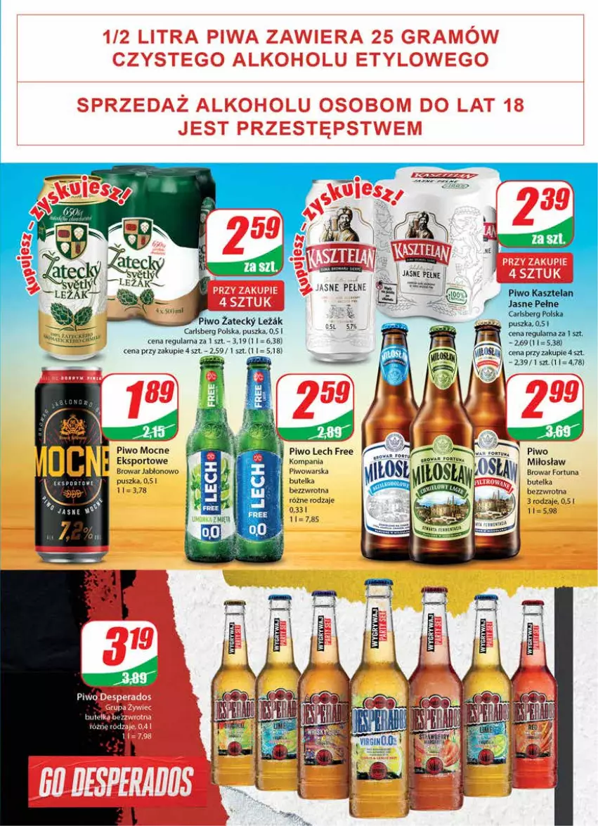 Gazetka promocyjna Dino - Gazetka - ważna 18.08 do 24.08.2021 - strona 15 - produkty: Carlsberg, Fortuna, Piwo, Por, Sport