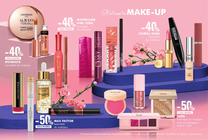 Gazetka promocyjna Super Pharm - ważna 02.10.2024 do 20.03.2025 - strona 11 - produkty: Bell, Bourjois, Fa, L’Oréal, Makijaż, Max Factor, Maybelline, Pupa