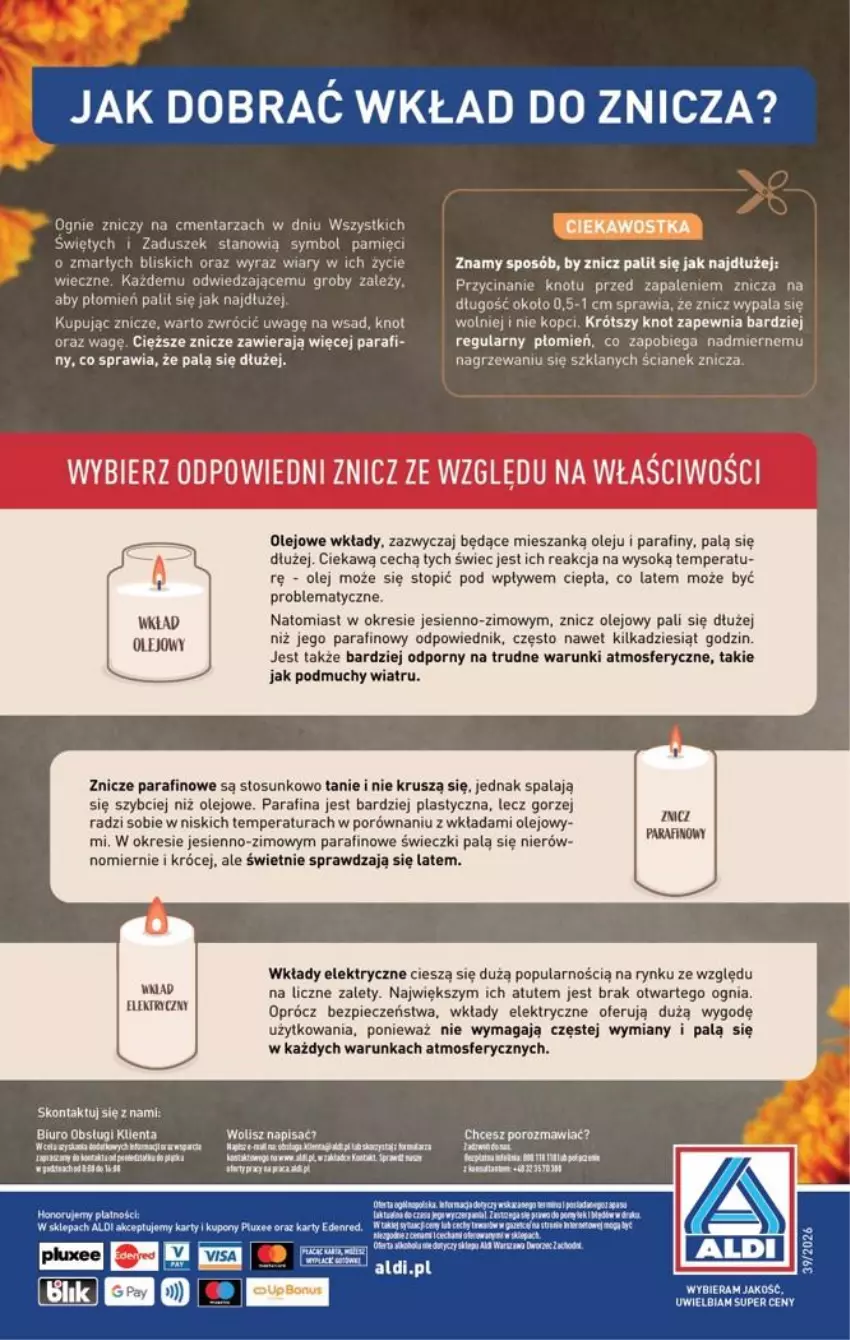 Gazetka promocyjna Aldi - Znicze i stroiki - ważna 21.09 do 21.09.2026 - strona 12 - produkty: Biuro, Fa, Olej, Piec, Por, Sok, Top, Znicz