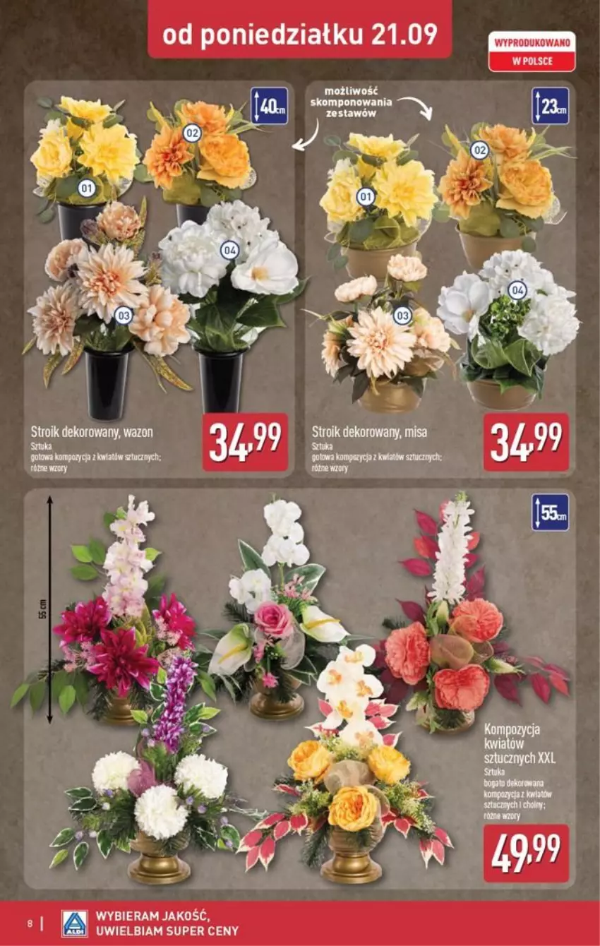 Gazetka promocyjna Aldi - Znicze i stroiki - ważna 21.09 do 21.09.2026 - strona 8 - produkty: Wazon