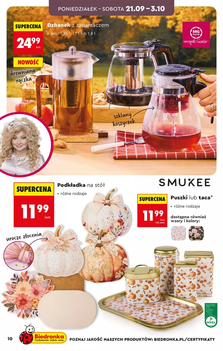 Gazetka promocyjna Biedronka - Okazje Tygodnia - ważna 19.09 do 03.10.2026 - strona 10 - produkty: Podkład, Podkładka, Podkładka na stół, Stół, Taca