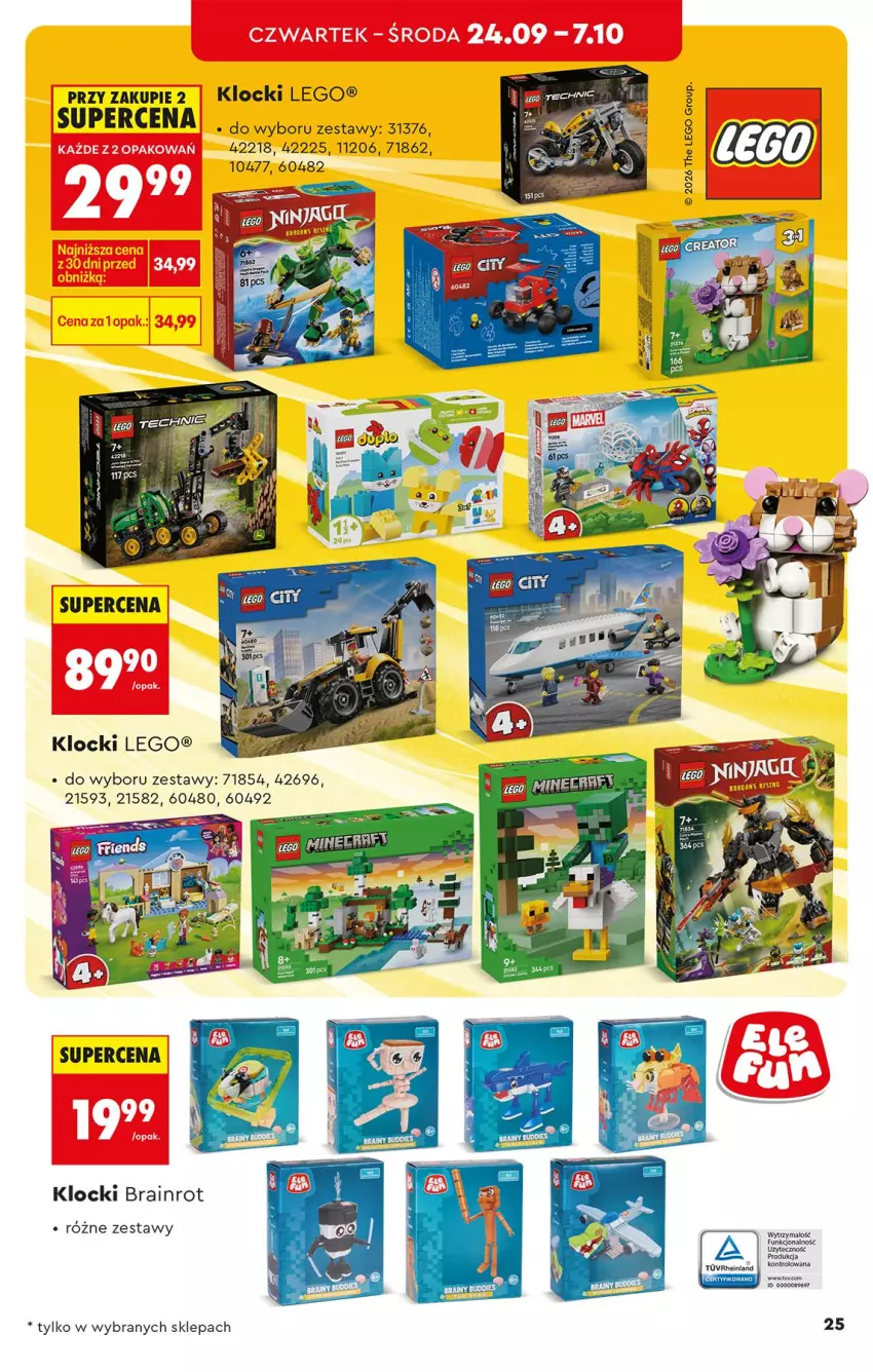 Gazetka promocyjna Biedronka - Okazje Tygodnia - ważna 19.09 do 03.10.2026 - strona 25 - produkty: Klocki, LEGO