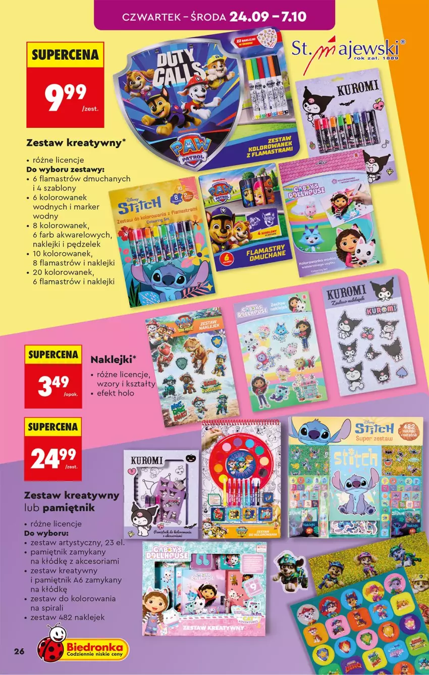 Gazetka promocyjna Biedronka - Okazje Tygodnia - ważna 19.09 do 03.10.2026 - strona 26 - produkty: Klej, Marker, Pamiętnik
