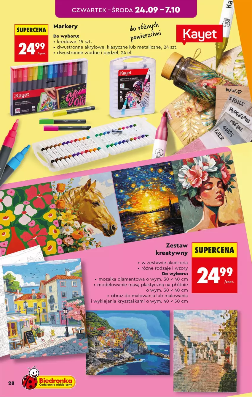 Gazetka promocyjna Biedronka - Okazje Tygodnia - ważna 19.09 do 03.10.2026 - strona 28 - produkty: Klej, Marker, Obraz
