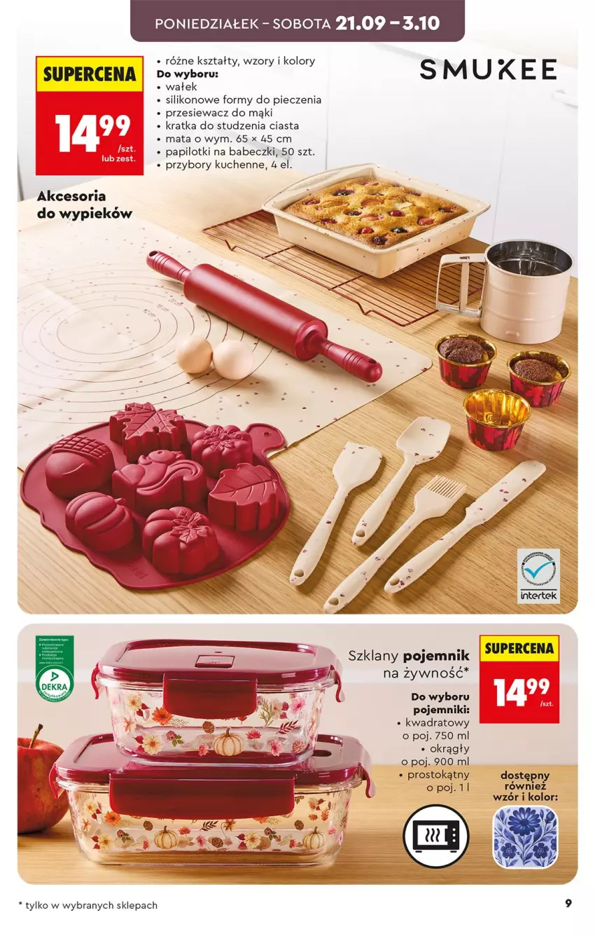Gazetka promocyjna Biedronka - Okazje Tygodnia - ważna 19.09 do 03.10.2026 - strona 9 - produkty: Babeczki, Piec, Pojemnik, Przybory kuchenne