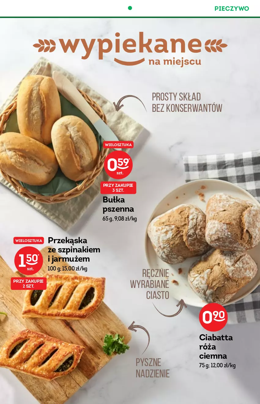 Gazetka promocyjna Żabka - ważna 24.11 do 30.12.2021 - strona 25 - produkty: Bułka, Ciabatta, Jarmuż, Piec, Pieczywo, Róża, Ser, Szpinak