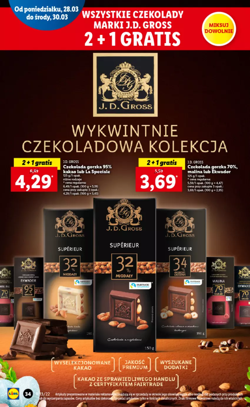 Gazetka promocyjna Lidl - GAZETKA - ważna 28.03 do 30.03.2022 - strona 34 - produkty: Czekolada, Czekolada gorzka, Gra, Kakao