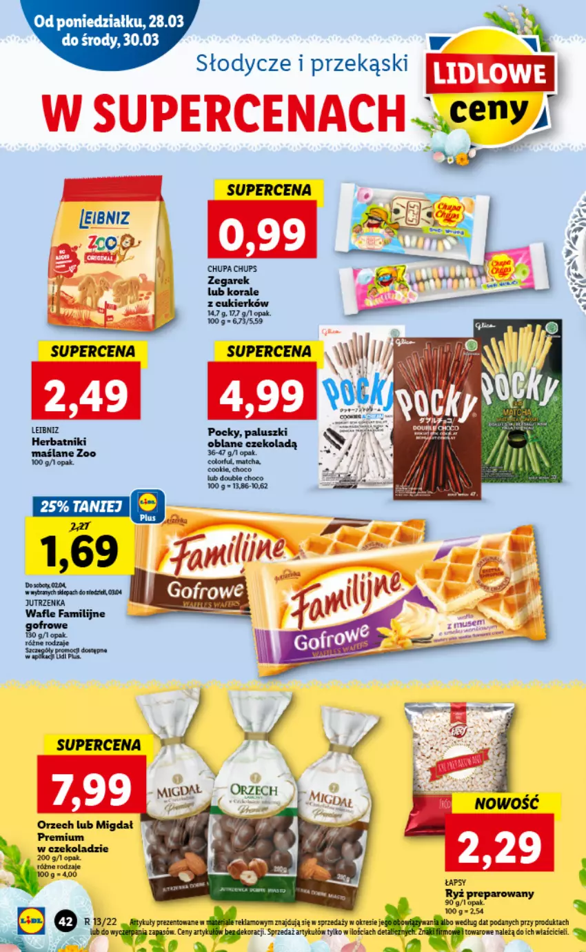 Gazetka promocyjna Lidl - GAZETKA - ważna 28.03 do 30.03.2022 - strona 42 - produkty: Cukier, Fa, Herbatniki, Jutrzenka, Ryż, Tran, Wafle