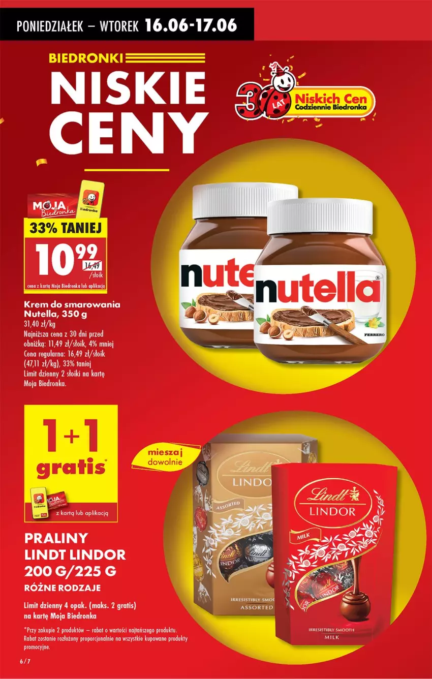 Gazetka promocyjna Biedronka - Od Poniedziałku - ważna 16.06 do 21.06.2025 - strona 10 - produkty: Gra, Lindor, Lindt, Nutella, Por, Praliny