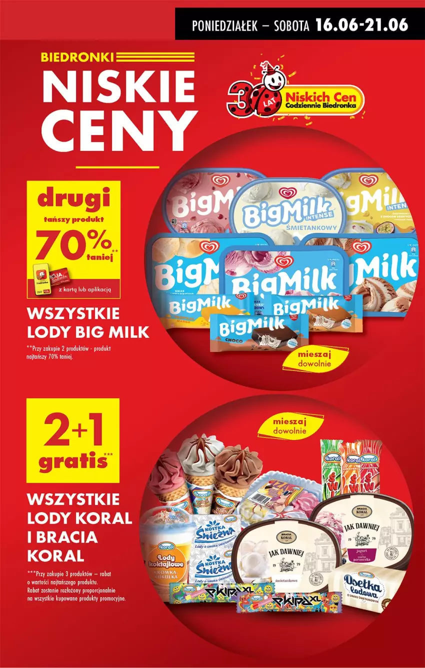Gazetka promocyjna Biedronka - Od Poniedziałku - ważna 16.06 do 21.06.2025 - strona 11 - produkty: Big Milk, Lody, Por