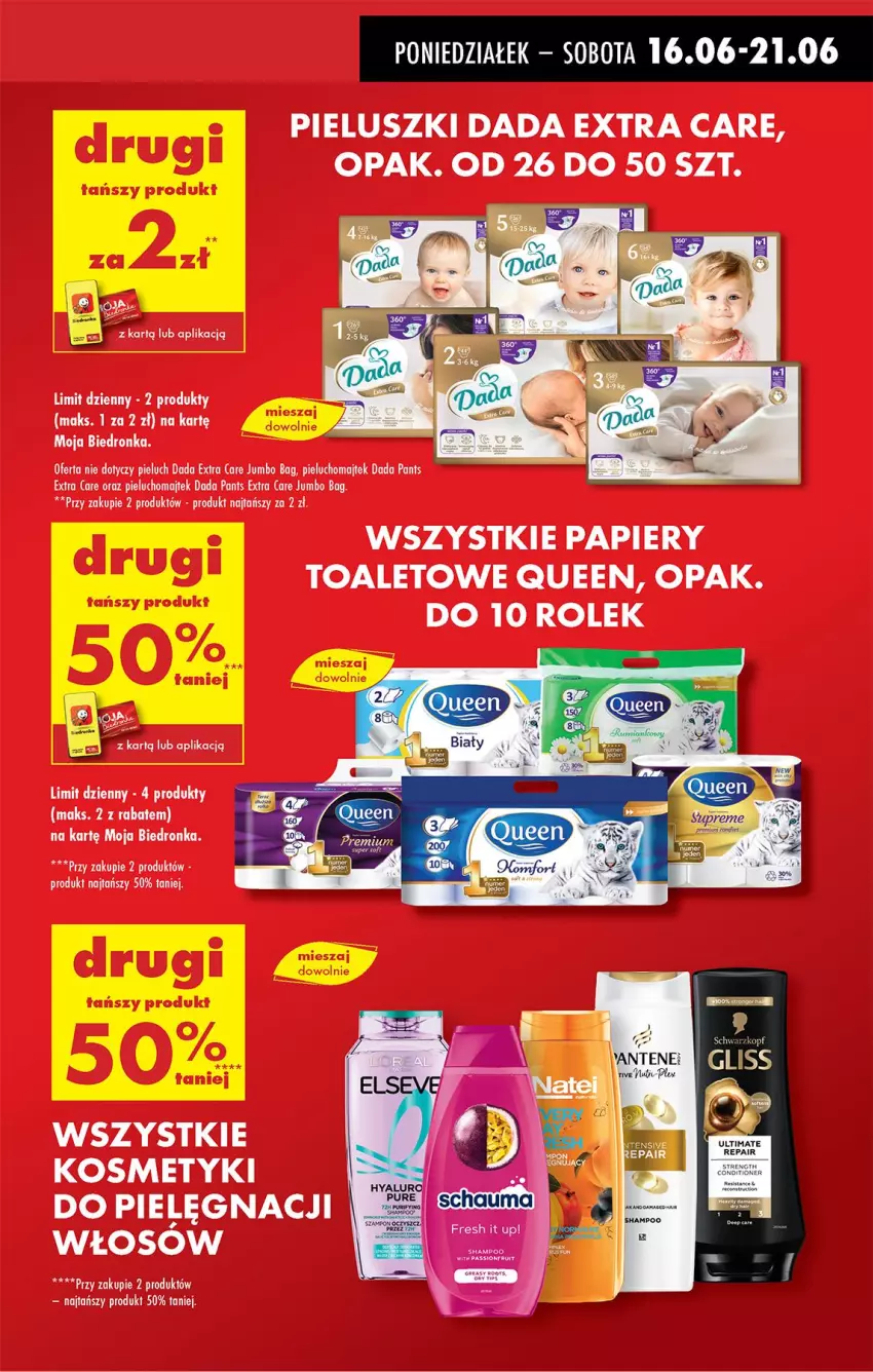 Gazetka promocyjna Biedronka - Od Poniedziałku - ważna 16.06 do 21.06.2025 - strona 15 - produkty: Dada, Kosmetyki do pielęgnacji, O Bag, Papier