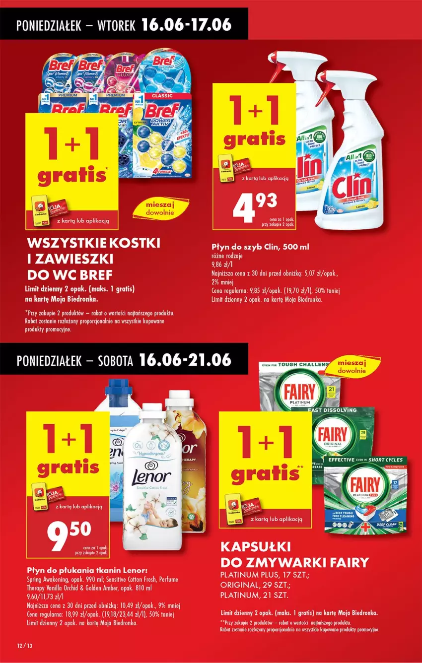 Gazetka promocyjna Biedronka - Od Poniedziałku - ważna 16.06 do 21.06.2025 - strona 16 - produkty: Clin, Fa, Fairy, Gin, Gra, Płyn do szyb, Por, Zawieszki, Zmywarki