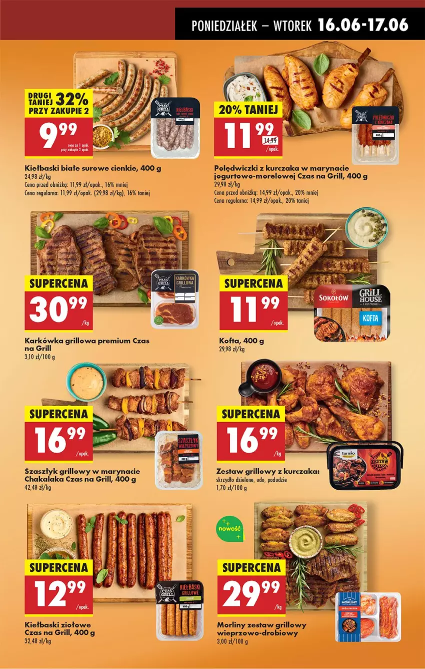 Gazetka promocyjna Biedronka - Od Poniedziałku - ważna 16.06 do 21.06.2025 - strona 27 - produkty: Grill, Jogurt, Kiełbaski białe, Kurczak, Morliny, Polędwiczki z kurczaka, Por