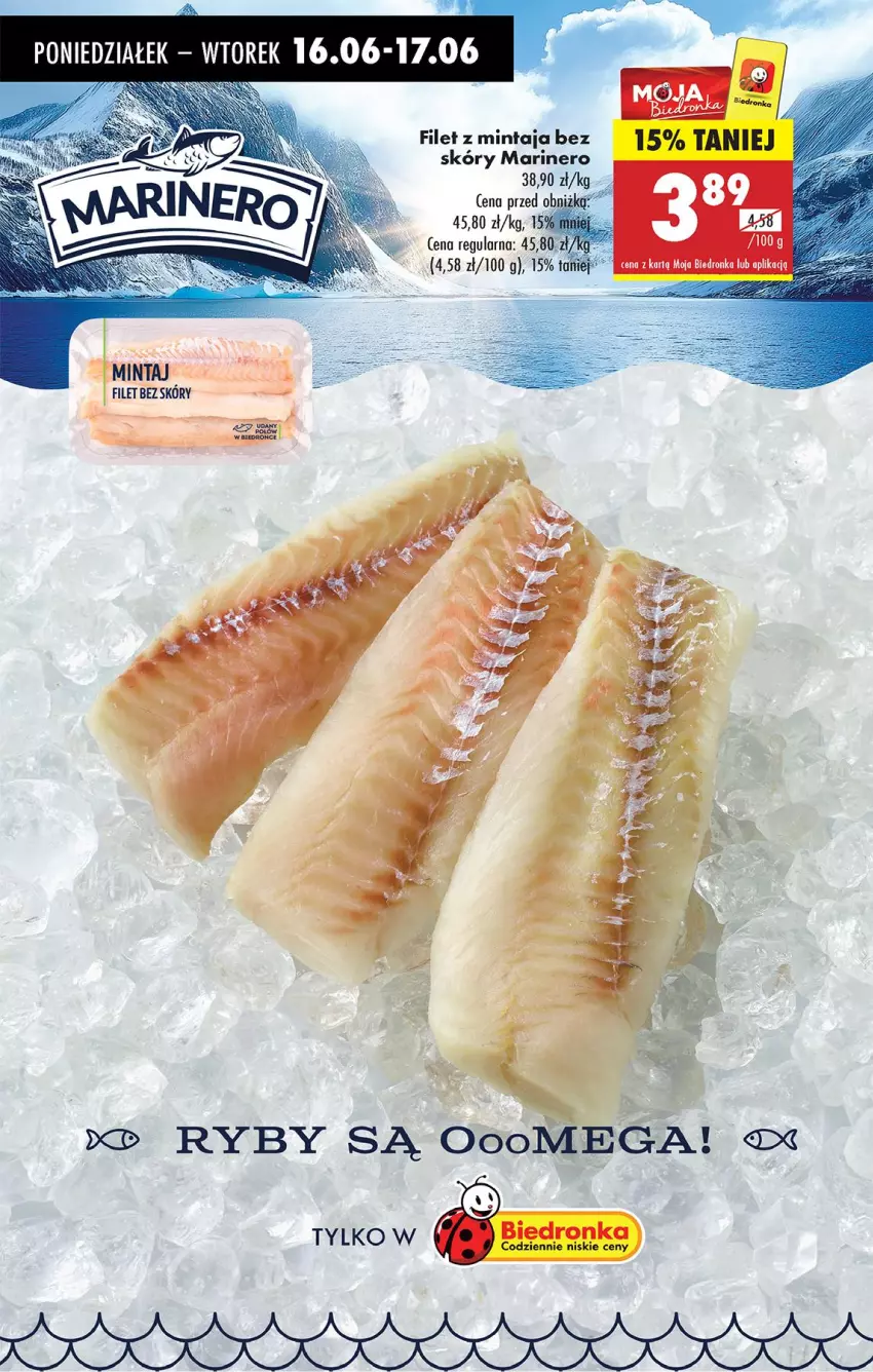 Gazetka promocyjna Biedronka - Od Poniedziałku - ważna 16.06 do 21.06.2025 - strona 30 - produkty: Filet z mintaja, Mintaj