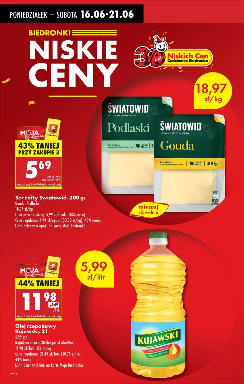 Gazetka promocyjna Biedronka - Od Poniedziałku - ważna 16.06 do 21.06.2025 - strona 4 - produkty: Olej, Olej rzepakowy, Ser