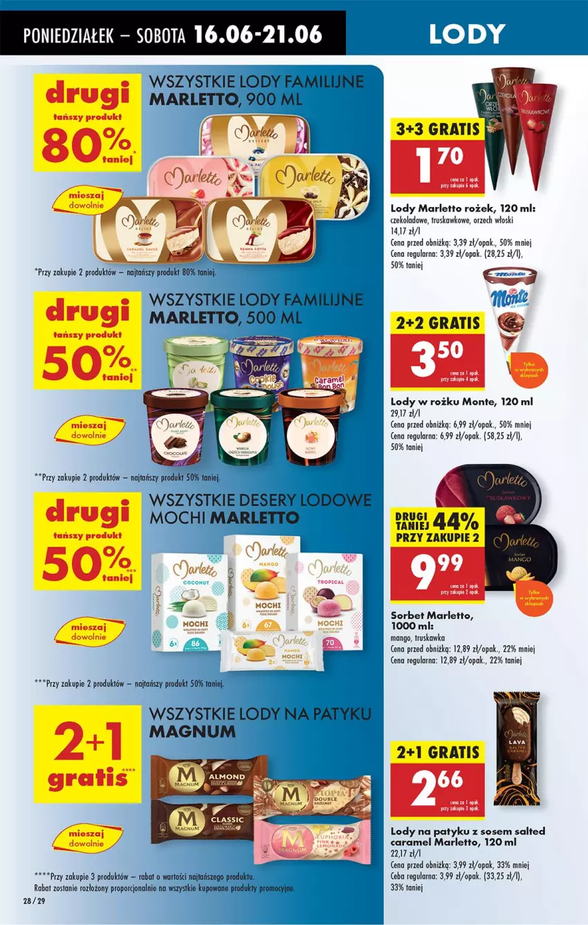 Gazetka promocyjna Biedronka - Od Poniedziałku - ważna 16.06 do 21.06.2025 - strona 42 - produkty: Deser, Fa, Lody, Mango, Monte, Por, Ser, Sos