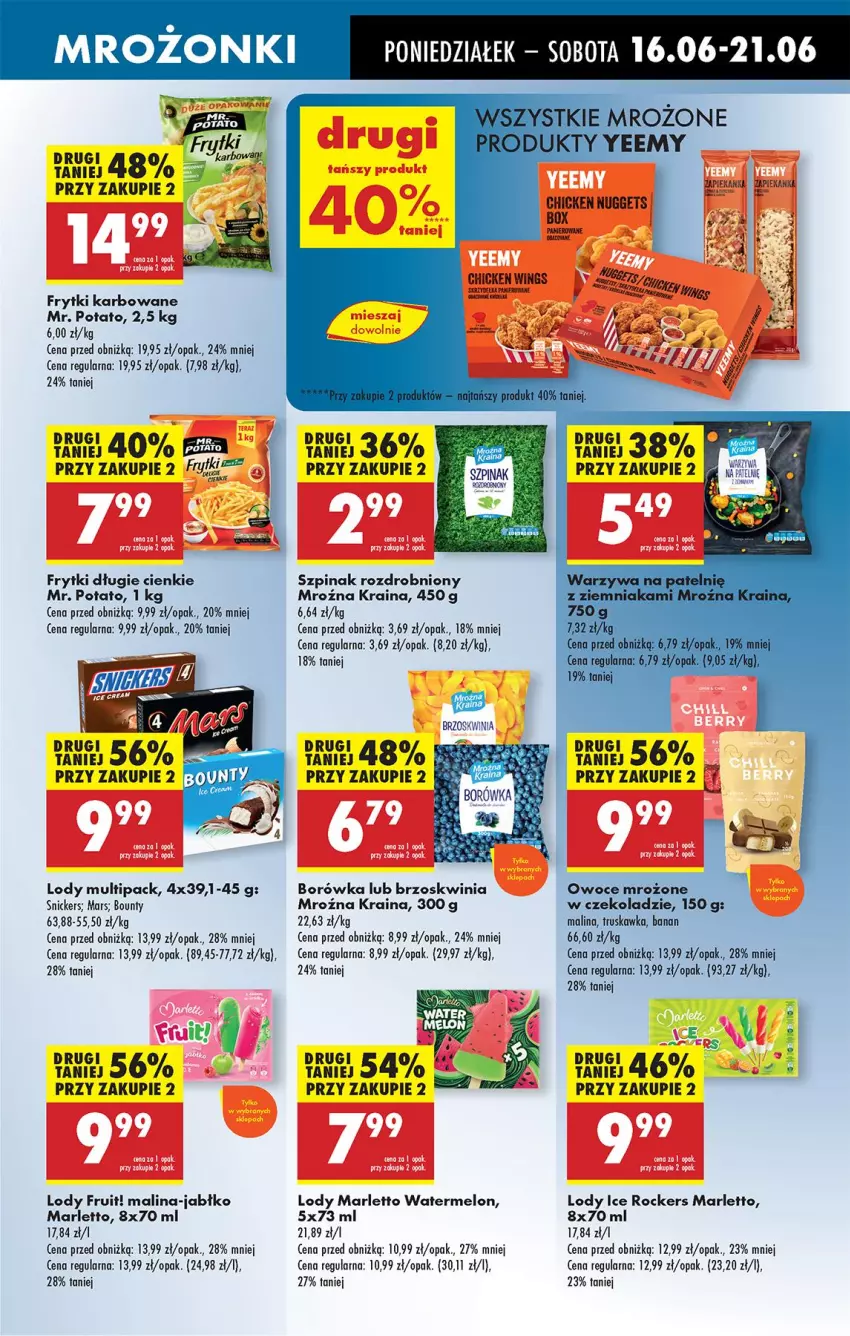 Gazetka promocyjna Biedronka - Od Poniedziałku - ważna 16.06 do 21.06.2025 - strona 43 - produkty: AEG, Borówka, Bounty, Dell, Frytki, Lody, Mars, Melon, Owoce, Ser, Szpinak, Zapiekanka