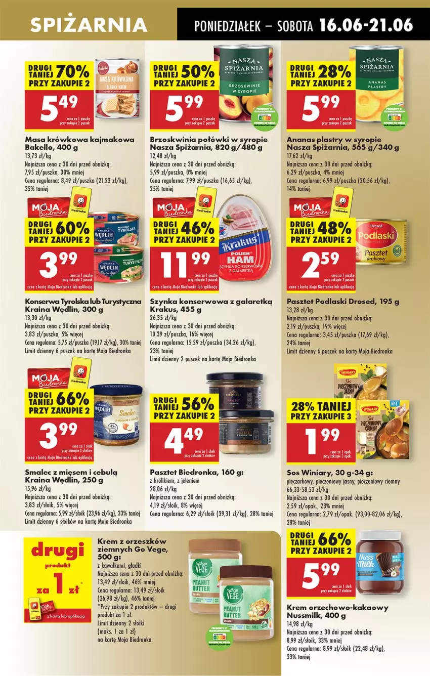 Gazetka promocyjna Biedronka - Od Poniedziałku - ważna 16.06 do 21.06.2025 - strona 47 - produkty: Ananas, Brzoskwinie, Gala, Kakao, Kawa, Koc, Krakus, Królik, Pasztet, Piec, Podlaski, Ser, Sos, Syrop, Szynka, Szynka konserwowa, Winiary