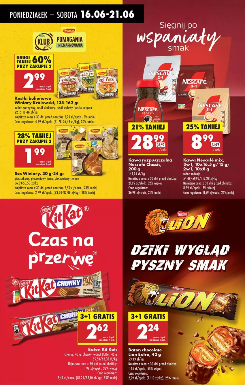 Gazetka promocyjna Biedronka - Od Poniedziałku - ważna 16.06 do 21.06.2025 - strona 52 - produkty: Baton, Bulion, Kawa, Kawa rozpuszczalna, Kit Kat, Lion