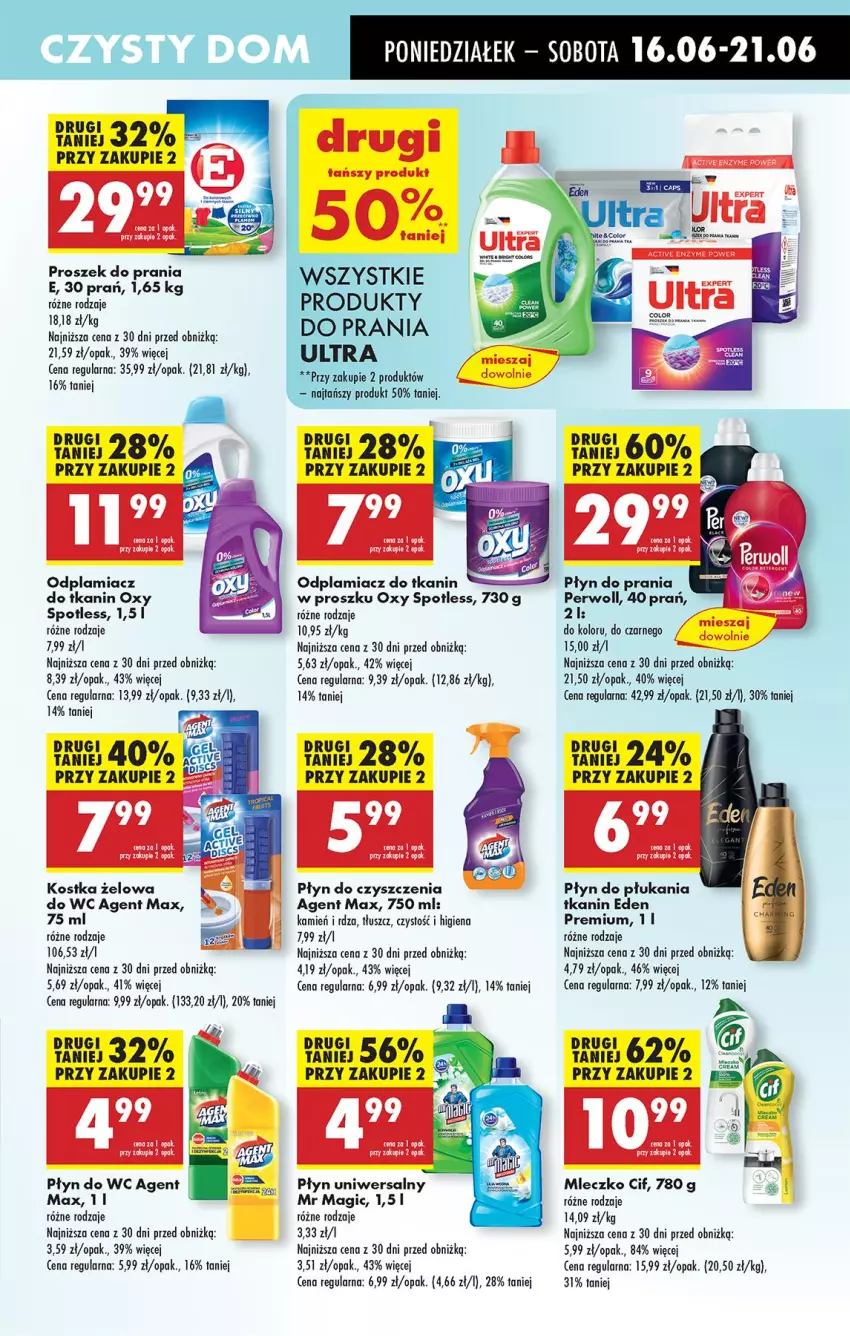 Gazetka promocyjna Biedronka - Od Poniedziałku - ważna 16.06 do 21.06.2025 - strona 67 - produkty: Cif, Mleczko, Odplamiacz, Perwoll, Płyn do płukania, Płyn do prania, Płyn do wc, Proszek do prania