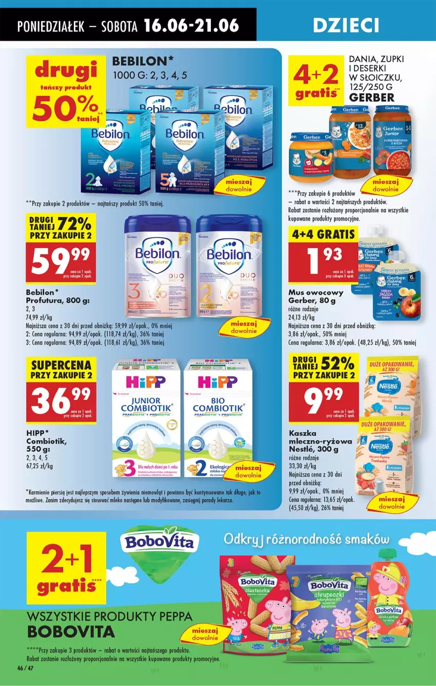 Gazetka promocyjna Biedronka - Od Poniedziałku - ważna 16.06 do 21.06.2025 - strona 68 - produkty: BEBILON, BoboVita, Deser, Dzieci, Fa, Gerber, Gra, HiPP, Karmi, Leon, Mleko, Mus, O nas, Por, Ryż, Ser, Sok, Wiko
