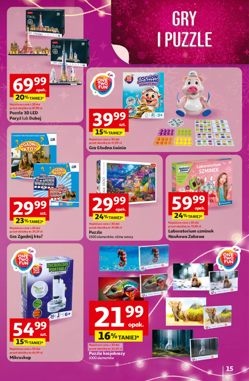 Gazetka promocyjna Auchan - Święta jak babcię kocham Hipermarket - ważna 27.11 do 03.12.2025 - strona 15 - produkty: Fa, Gra, Mikroskop, Puzzle, Ryż