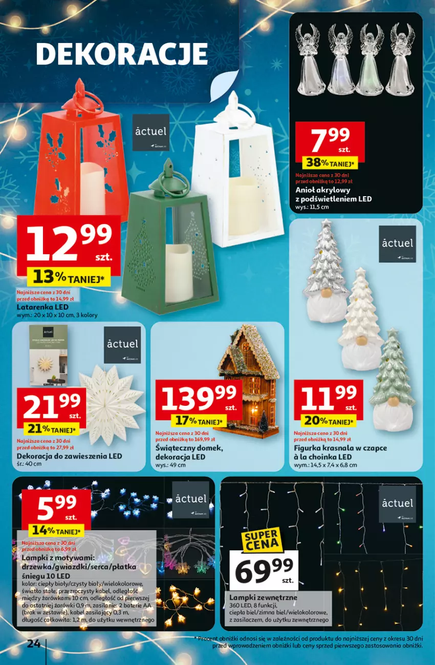 Gazetka promocyjna Auchan - Święta jak babcię kocham Hipermarket - ważna 27.11 do 03.12.2025 - strona 24 - produkty: Choinka, Dekoracja LED, Inka, Latarenka, Latarenka LED, Ser, Silan