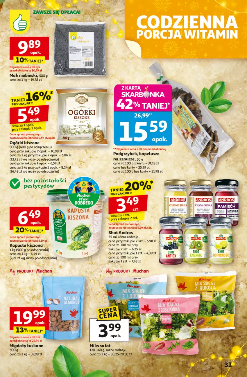 Gazetka promocyjna Auchan - Święta jak babcię kocham Hipermarket - ważna 27.11 do 03.12.2025 - strona 31 - produkty: Migdały, Migdały łuskane, Sałat