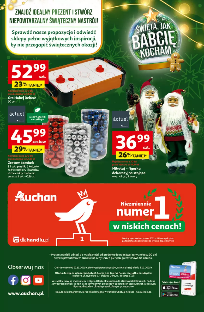 Gazetka promocyjna Auchan - Święta jak babcię kocham Hipermarket - ważna 27.11 do 03.12.2025 - strona 45 - produkty: Gra, Kosz, Por, Zestaw bombek