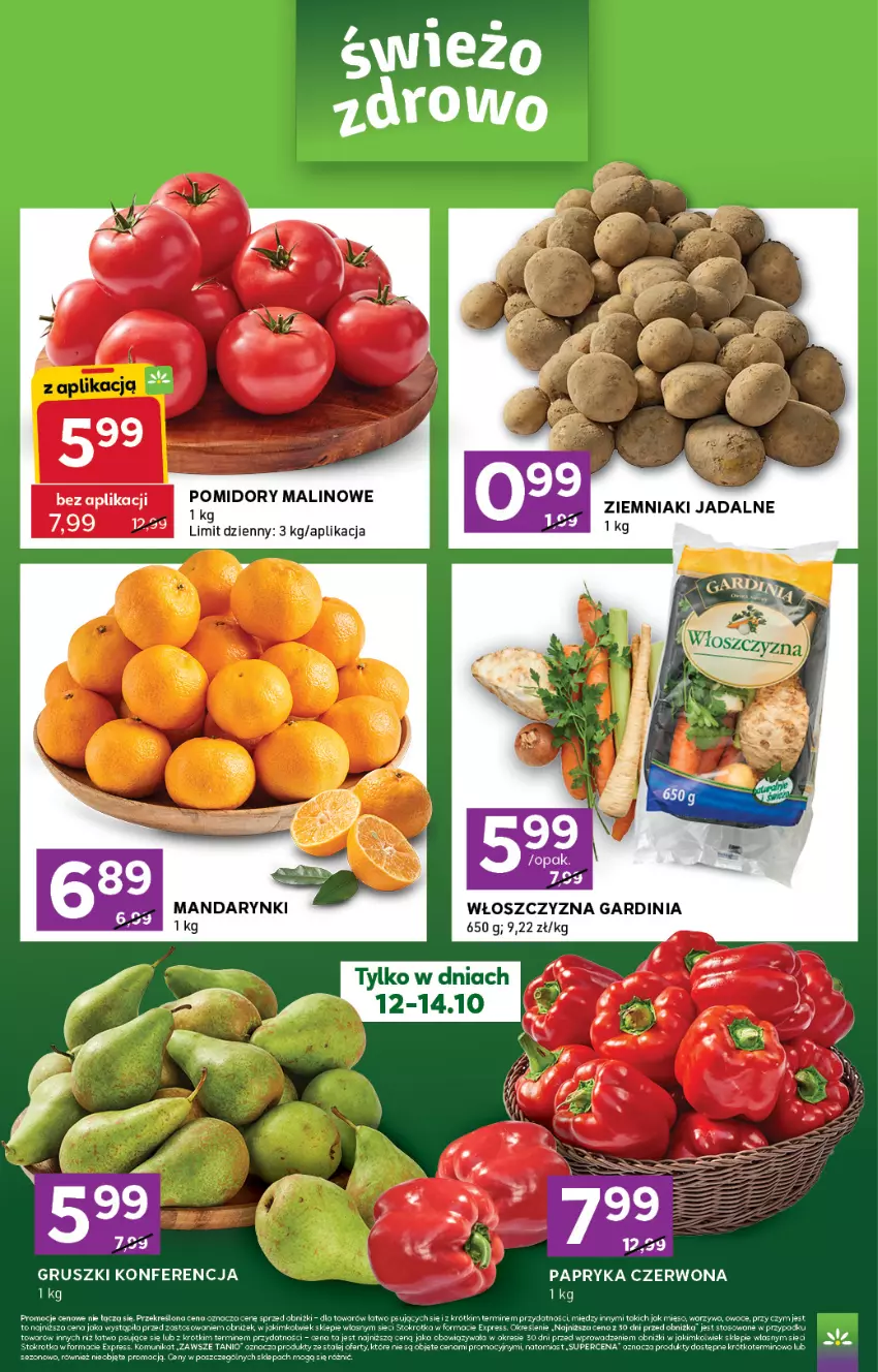 Gazetka promocyjna Stokrotka - Express - ważna 08.10 do 14.10.2026 - strona 2 - produkty: Gruszki, LG, Papryka, Papryka czerwona, Pomidory
