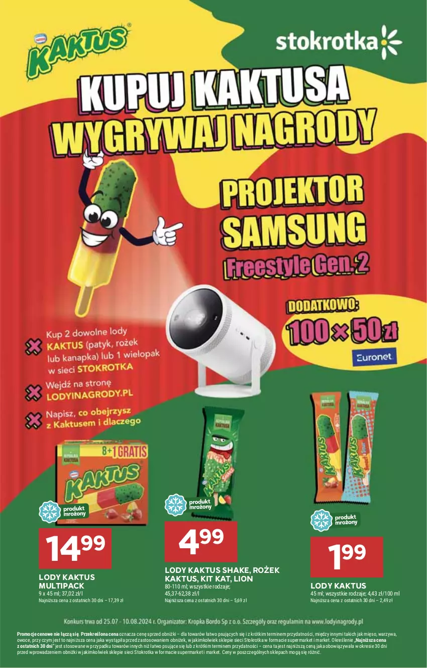 Gazetka promocyjna Stokrotka - Supermarket - ważna 24.07 do 31.07.2024 - strona 20 - produkty: HP, Kaktus, Kit Kat, Lion, Lody