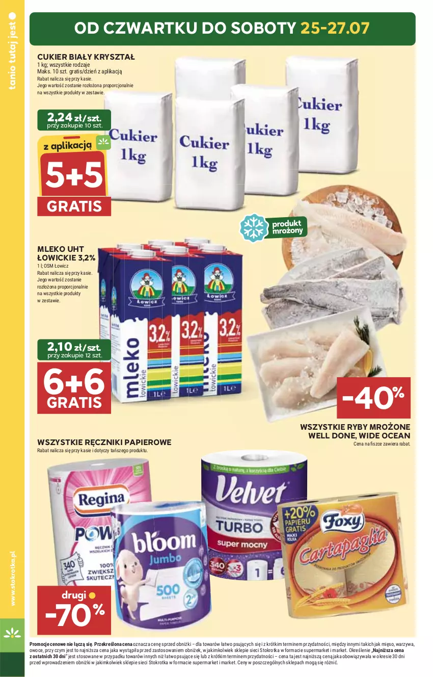 Gazetka promocyjna Stokrotka - Supermarket - ważna 24.07 do 31.07.2024 - strona 4 - produkty: Cukier, Gra, HP, Mleko, Papier, Ręcznik, Ręczniki papierowe